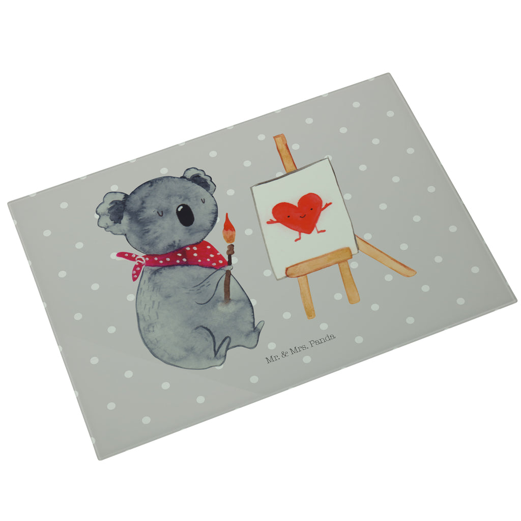 XL Glas Schneidbrett Koala Künstler Glasschneidebrett, Schneidebrett, Frühstücksbrett, Küche, Koala, Koalabär, Liebe, Liebensbeweis, Liebesgeschenk, Gefühle, Künstler, zeichnen