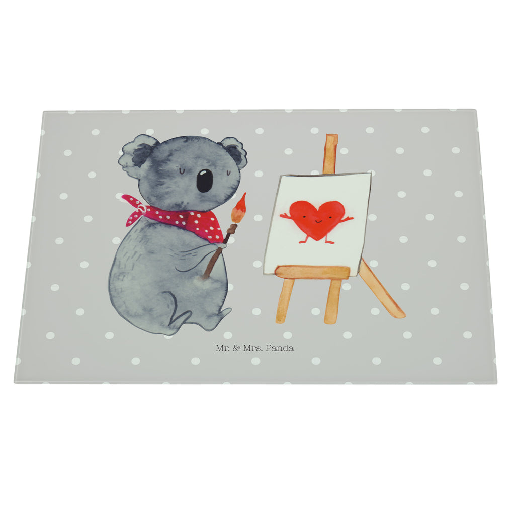 XL Glas Schneidbrett Koala Künstler Glasschneidebrett, Schneidebrett, Frühstücksbrett, Küche, Koala, Koalabär, Liebe, Liebensbeweis, Liebesgeschenk, Gefühle, Künstler, zeichnen