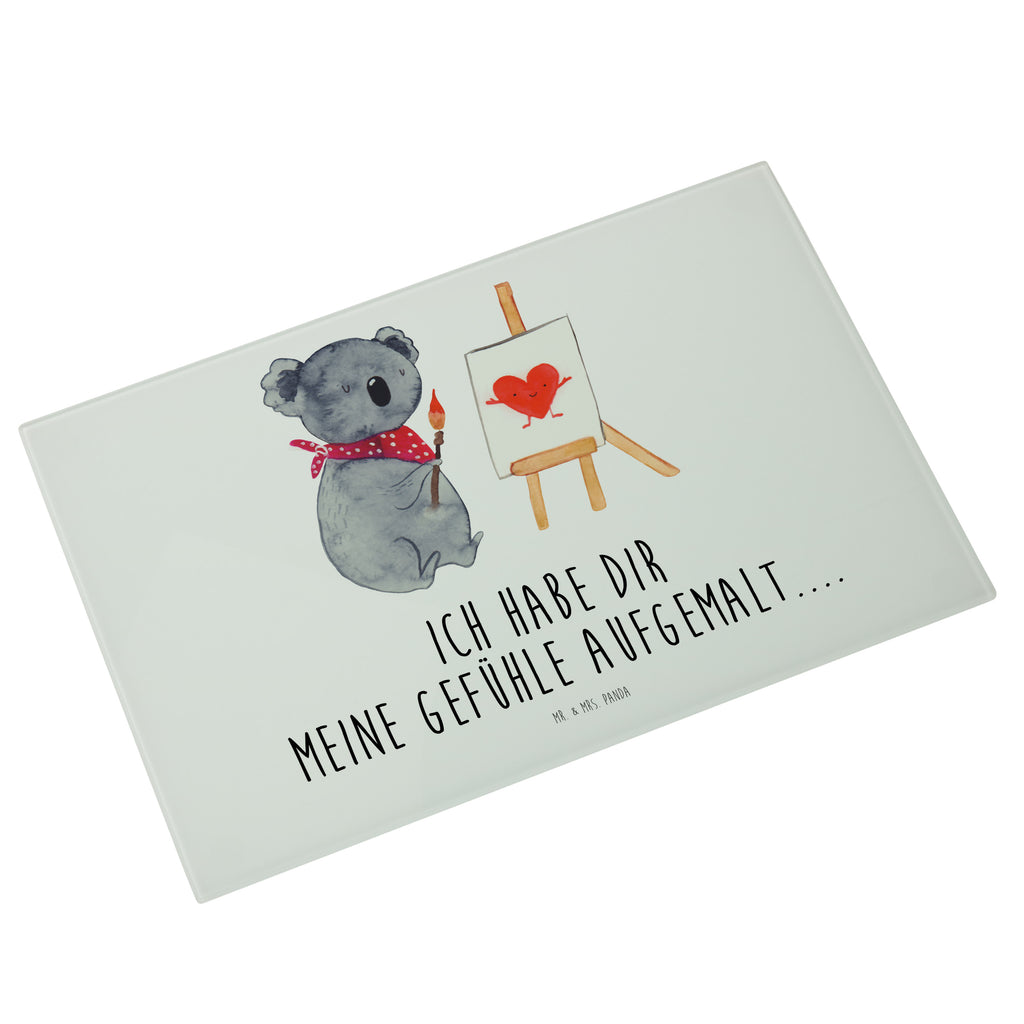 XL Glas Schneidbrett Koala Künstler Glasschneidebrett, Schneidebrett, Frühstücksbrett, Küche, Koala, Koalabär, Liebe, Liebensbeweis, Liebesgeschenk, Gefühle, Künstler, zeichnen