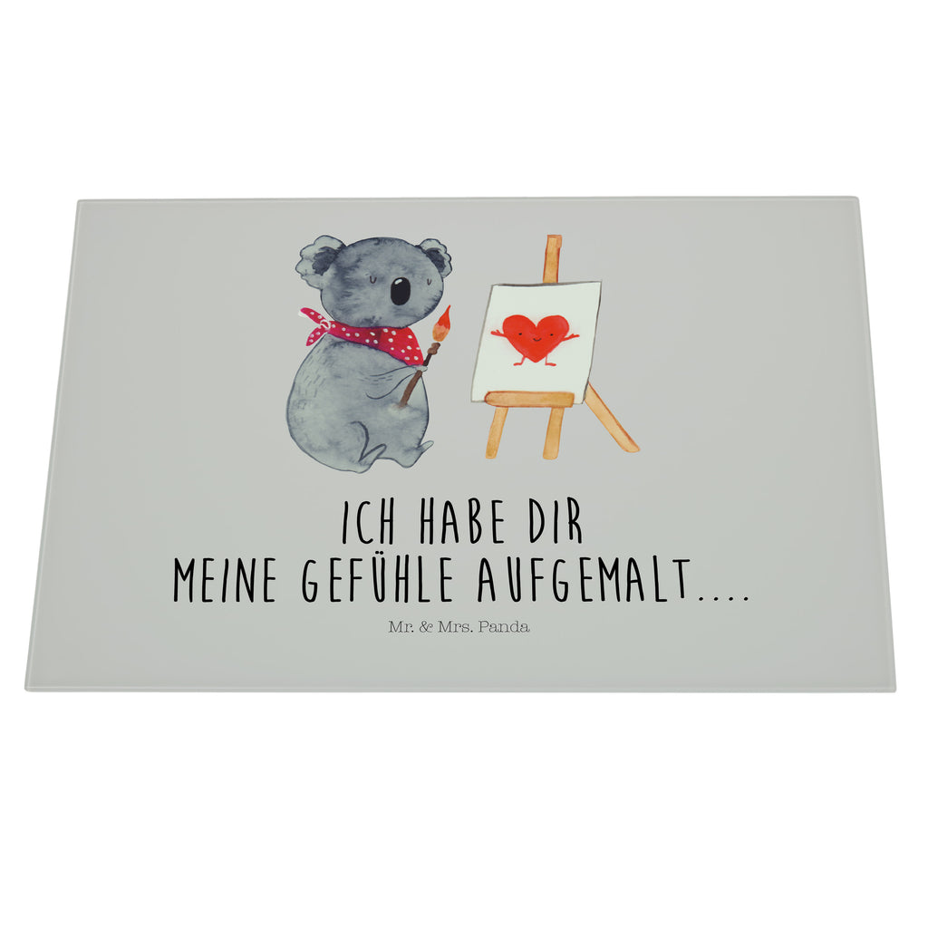 XL Glas Schneidbrett Koala Künstler Glasschneidebrett, Schneidebrett, Frühstücksbrett, Küche, Koala, Koalabär, Liebe, Liebensbeweis, Liebesgeschenk, Gefühle, Künstler, zeichnen
