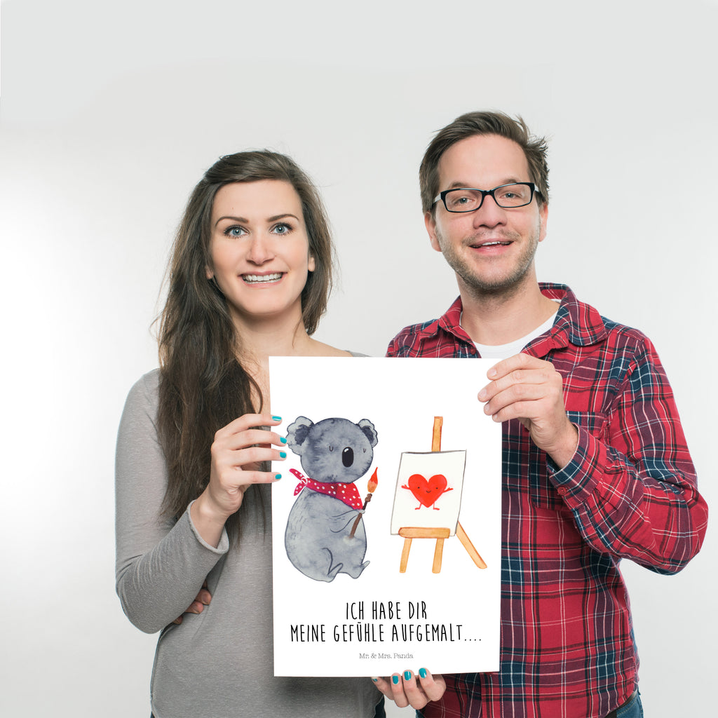 Poster Koala Künstler Poster, Wandposter, Bild, Wanddeko, Küchenposter, Kinderposter, Wanddeko Bild, Raumdekoration, Wanddekoration, Handgemaltes Poster, Mr. & Mrs. Panda Poster, Designposter, Kunstdruck, Posterdruck, Koala, Koalabär, Liebe, Liebensbeweis, Liebesgeschenk, Gefühle, Künstler, zeichnen
