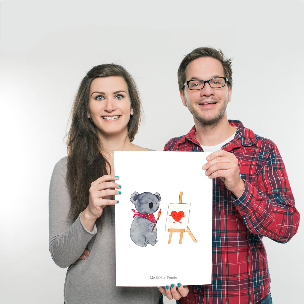 Poster Koala Künstler Poster, Wandposter, Bild, Wanddeko, Küchenposter, Kinderposter, Wanddeko Bild, Raumdekoration, Wanddekoration, Handgemaltes Poster, Mr. & Mrs. Panda Poster, Designposter, Kunstdruck, Posterdruck, Koala, Koalabär, Liebe, Liebensbeweis, Liebesgeschenk, Gefühle, Künstler, zeichnen