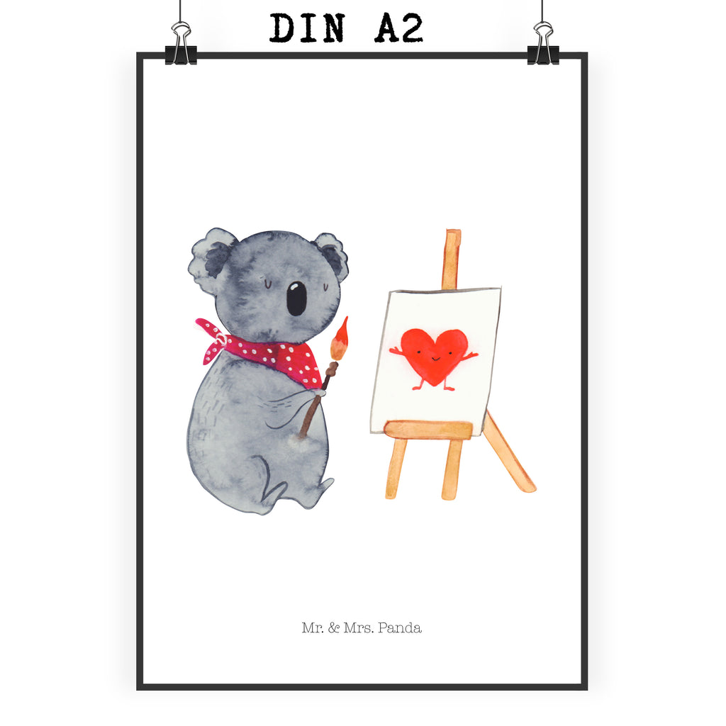 Poster Koala Künstler Poster, Wandposter, Bild, Wanddeko, Küchenposter, Kinderposter, Wanddeko Bild, Raumdekoration, Wanddekoration, Handgemaltes Poster, Mr. & Mrs. Panda Poster, Designposter, Kunstdruck, Posterdruck, Koala, Koalabär, Liebe, Liebensbeweis, Liebesgeschenk, Gefühle, Künstler, zeichnen