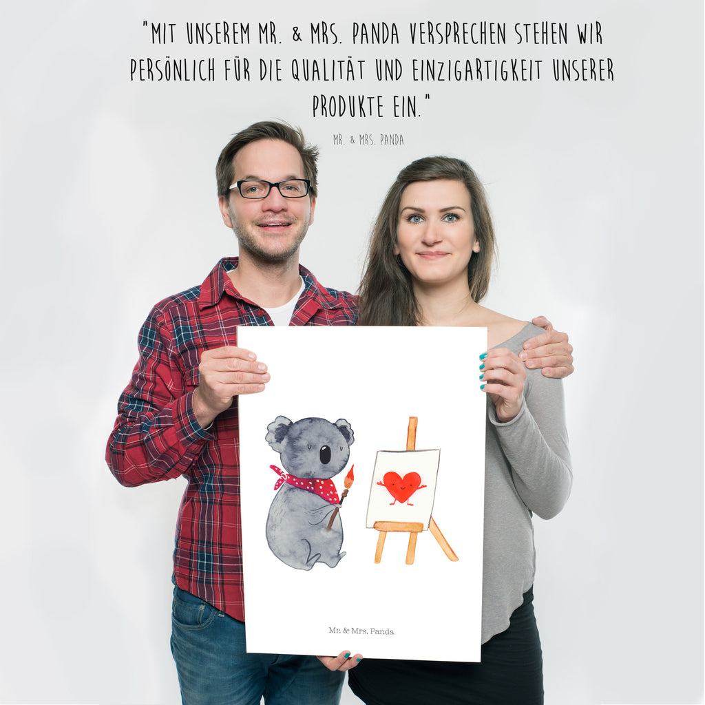 Poster Koala Künstler Poster, Wandposter, Bild, Wanddeko, Küchenposter, Kinderposter, Wanddeko Bild, Raumdekoration, Wanddekoration, Handgemaltes Poster, Mr. & Mrs. Panda Poster, Designposter, Kunstdruck, Posterdruck, Koala, Koalabär, Liebe, Liebensbeweis, Liebesgeschenk, Gefühle, Künstler, zeichnen