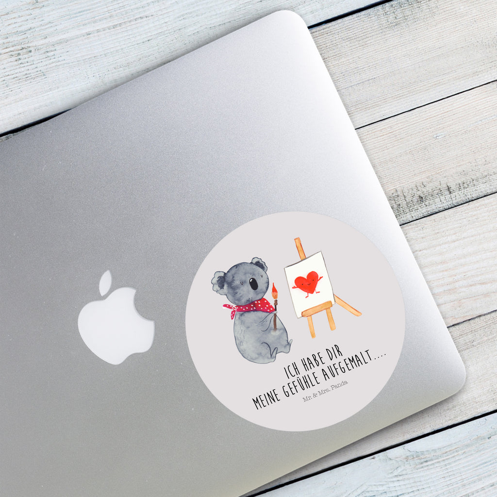 40mm Rund Aufkleber Koala Künstler Sticker, Aufkleber, Etikett, Koala, Koalabär, Liebe, Liebensbeweis, Liebesgeschenk, Gefühle, Künstler, zeichnen