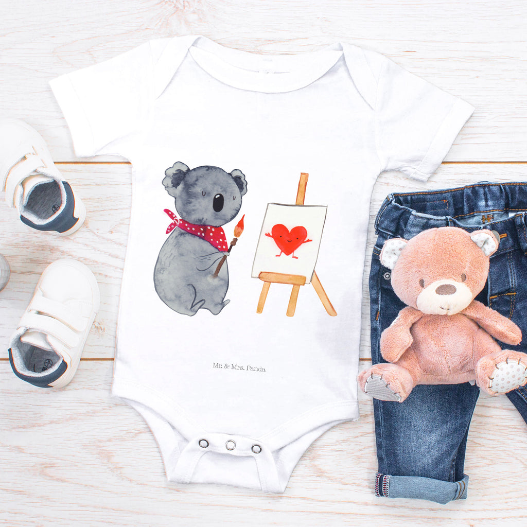 Organic Baby Body Koala Künstler Babykleidung, Babystrampler, Strampler, Wickelbody, Baby Erstausstattung, Junge, Mädchen, Koala, Koalabär, Liebe, Liebensbeweis, Liebesgeschenk, Gefühle, Künstler, zeichnen