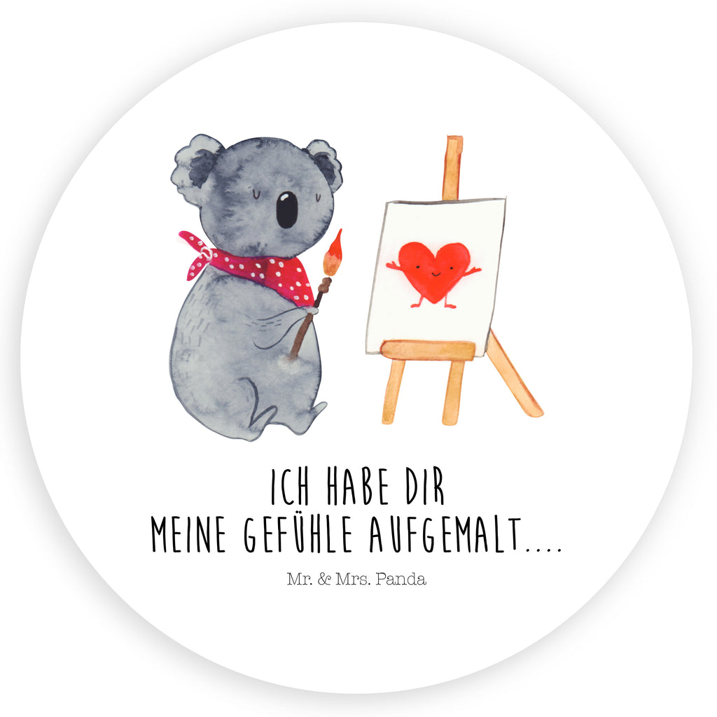 40mm Rund Aufkleber Koala Künstler Sticker, Aufkleber, Etikett, Koala, Koalabär, Liebe, Liebensbeweis, Liebesgeschenk, Gefühle, Künstler, zeichnen