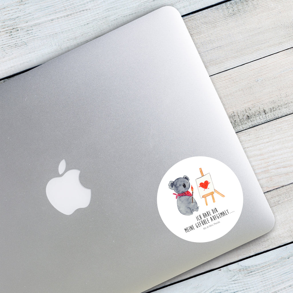 40mm Rund Aufkleber Koala Künstler Sticker, Aufkleber, Etikett, Koala, Koalabär, Liebe, Liebensbeweis, Liebesgeschenk, Gefühle, Künstler, zeichnen