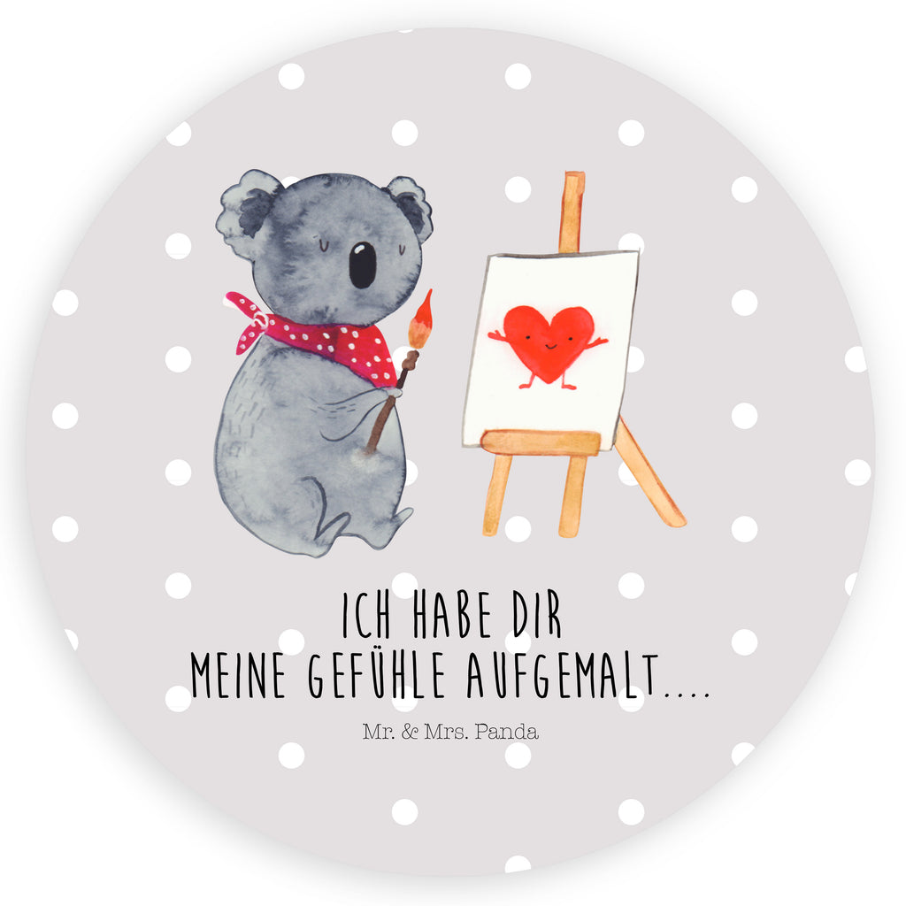 40mm Rund Aufkleber Koala Künstler Sticker, Aufkleber, Etikett, Koala, Koalabär, Liebe, Liebensbeweis, Liebesgeschenk, Gefühle, Künstler, zeichnen