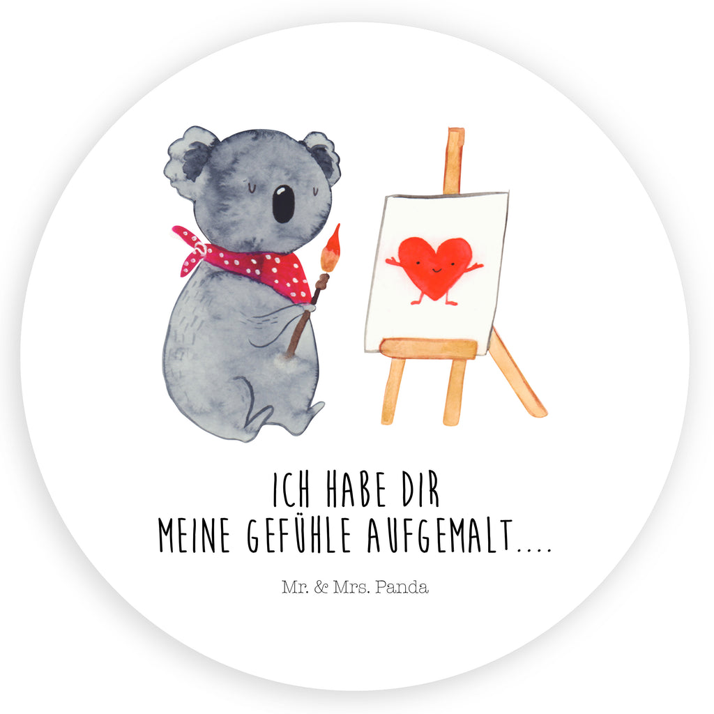 40mm Rund Aufkleber Koala Künstler Sticker, Aufkleber, Etikett, Koala, Koalabär, Liebe, Liebensbeweis, Liebesgeschenk, Gefühle, Künstler, zeichnen