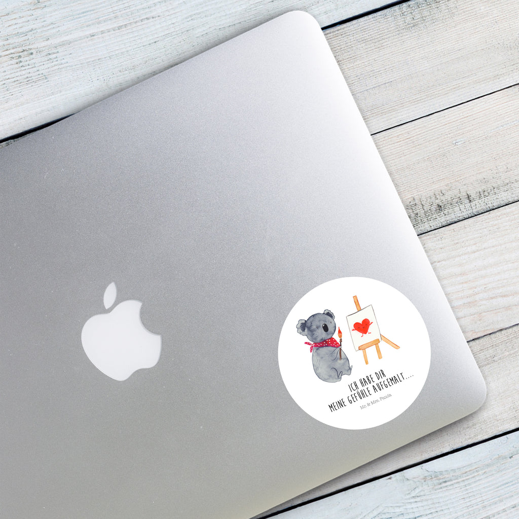 40mm Rund Aufkleber Koala Künstler Sticker, Aufkleber, Etikett, Koala, Koalabär, Liebe, Liebensbeweis, Liebesgeschenk, Gefühle, Künstler, zeichnen