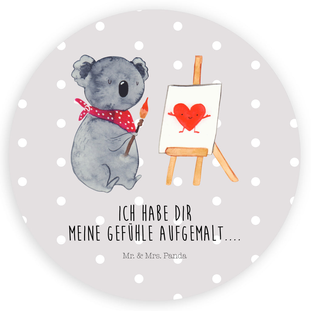 40mm Rund Aufkleber Koala Künstler Sticker, Aufkleber, Etikett, Koala, Koalabär, Liebe, Liebensbeweis, Liebesgeschenk, Gefühle, Künstler, zeichnen