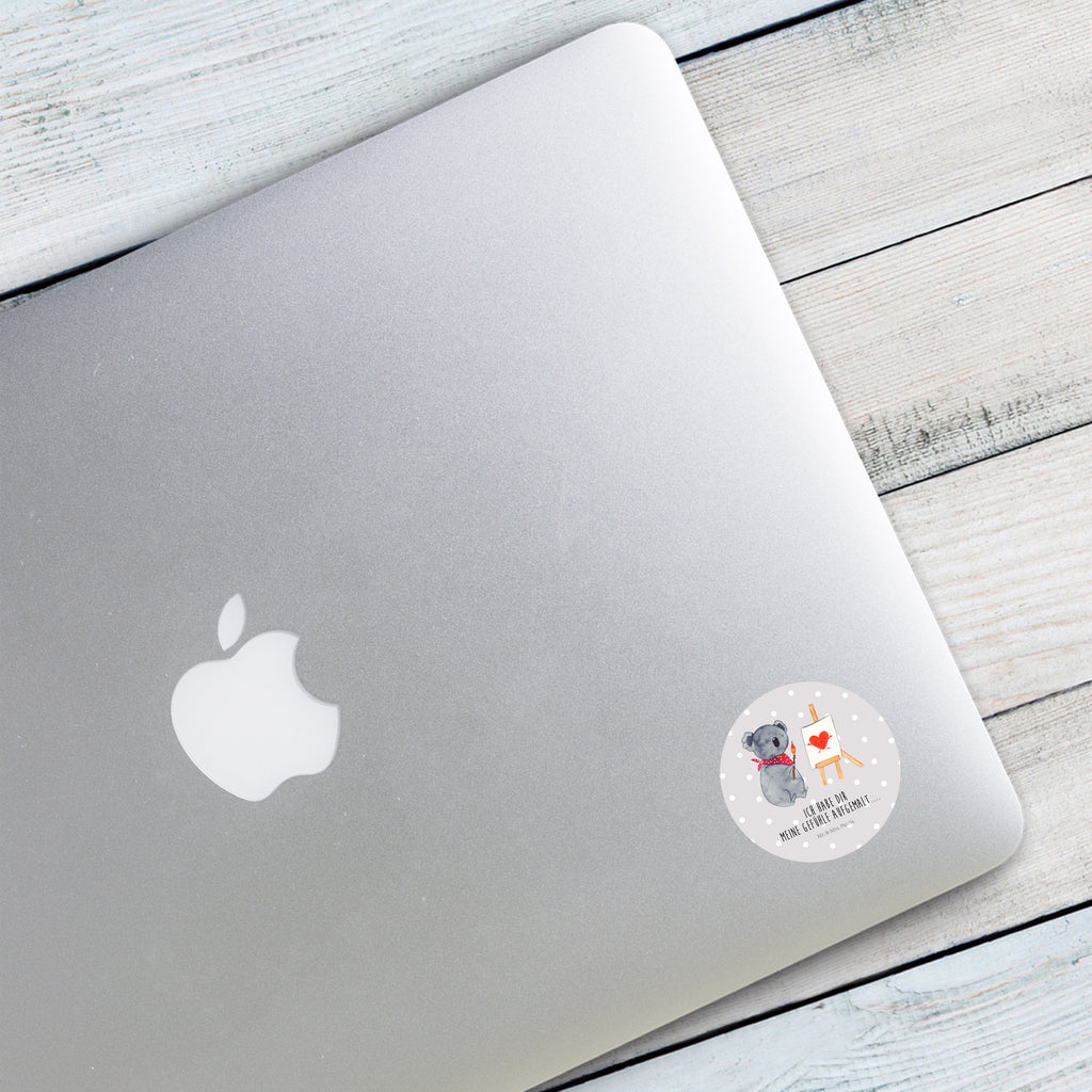 40mm Rund Aufkleber Koala Künstler Sticker, Aufkleber, Etikett, Koala, Koalabär, Liebe, Liebensbeweis, Liebesgeschenk, Gefühle, Künstler, zeichnen