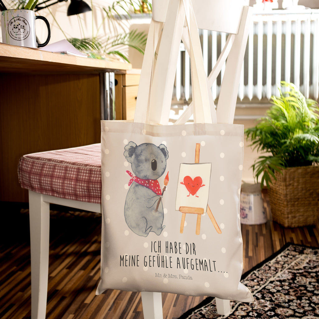 Einkaufstasche Koala Künstler Tragetasche, Tasche, Beutel, Stofftasche, Baumwolltasche, Umhängetasche, Shopper, Koala, Koalabär, Liebe, Liebensbeweis, Liebesgeschenk, Gefühle, Künstler, zeichnen