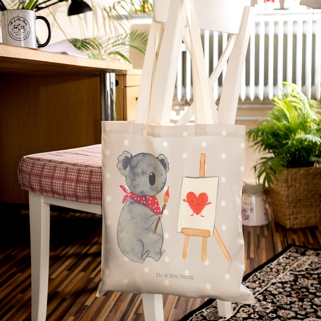 Einkaufstasche Koala Künstler Tragetasche, Tasche, Beutel, Stofftasche, Baumwolltasche, Umhängetasche, Shopper, Koala, Koalabär, Liebe, Liebensbeweis, Liebesgeschenk, Gefühle, Künstler, zeichnen