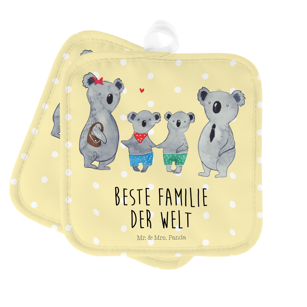 2er Set Topflappen  Koala Familie zwei Topflappen, Topfuntersetzer, Ofenhandschuh, Topflappen Set, Topflappen lustig, Topflappen mit Spruch, Familie, Vatertag, Muttertag, Bruder, Schwester, Mama, Papa, Oma, Opa, Koala, Koalabär, beste Familie, Familienzeit, Familienleben, Koalafamilie, Lieblingsfamilie