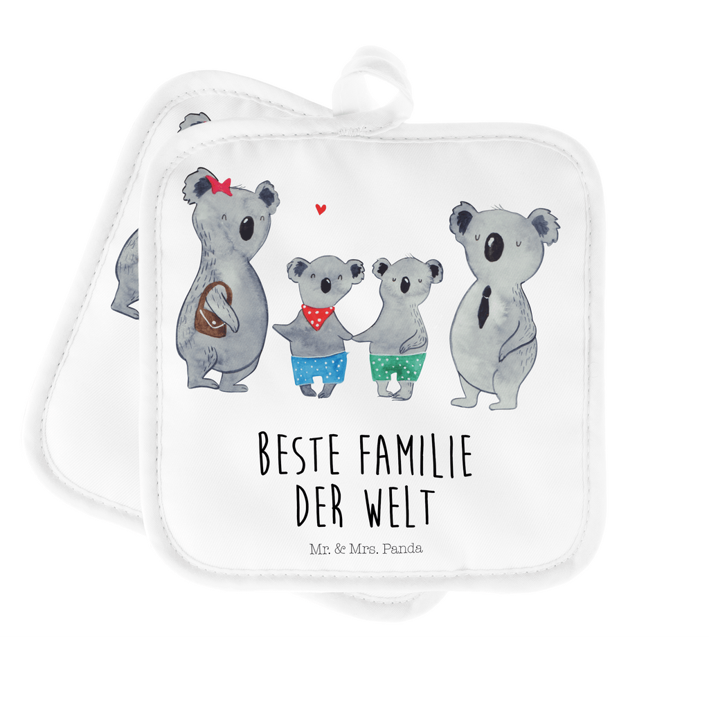 2er Set Topflappen  Koala Familie zwei Topflappen, Topfuntersetzer, Ofenhandschuh, Topflappen Set, Topflappen lustig, Topflappen mit Spruch, Familie, Vatertag, Muttertag, Bruder, Schwester, Mama, Papa, Oma, Opa, Koala, Koalabär, beste Familie, Familienzeit, Familienleben, Koalafamilie, Lieblingsfamilie