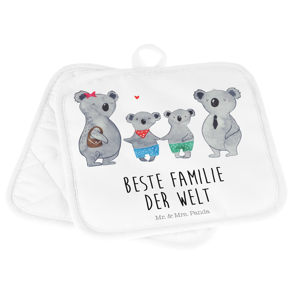 2er Set Topflappen  Koala Familie zwei Topflappen, Topfuntersetzer, Ofenhandschuh, Topflappen Set, Topflappen lustig, Topflappen mit Spruch, Familie, Vatertag, Muttertag, Bruder, Schwester, Mama, Papa, Oma, Opa, Koala, Koalabär, beste Familie, Familienzeit, Familienleben, Koalafamilie, Lieblingsfamilie
