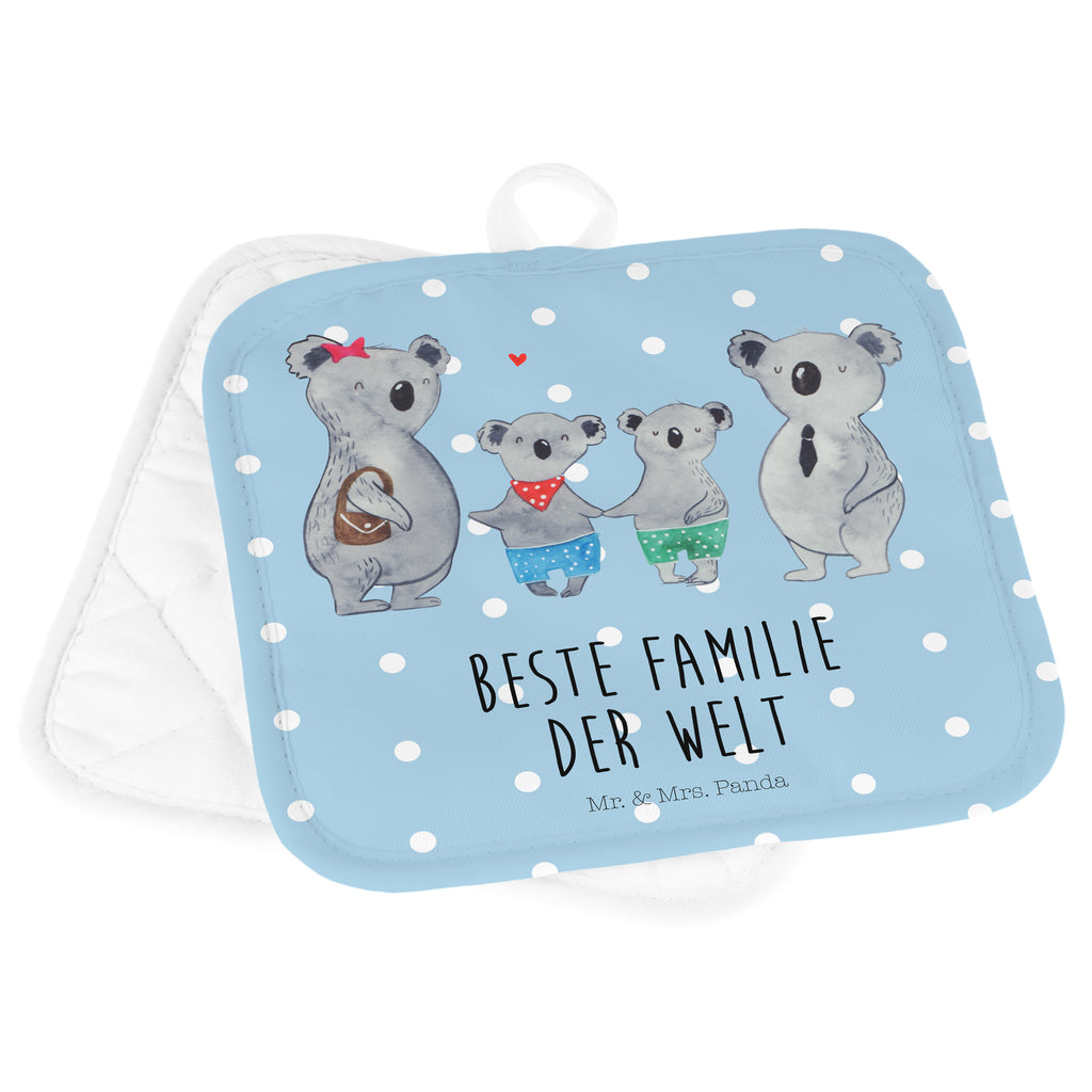 2er Set Topflappen  Koala Familie zwei Topflappen, Topfuntersetzer, Ofenhandschuh, Topflappen Set, Topflappen lustig, Topflappen mit Spruch, Familie, Vatertag, Muttertag, Bruder, Schwester, Mama, Papa, Oma, Opa, Koala, Koalabär, beste Familie, Familienzeit, Familienleben, Koalafamilie, Lieblingsfamilie