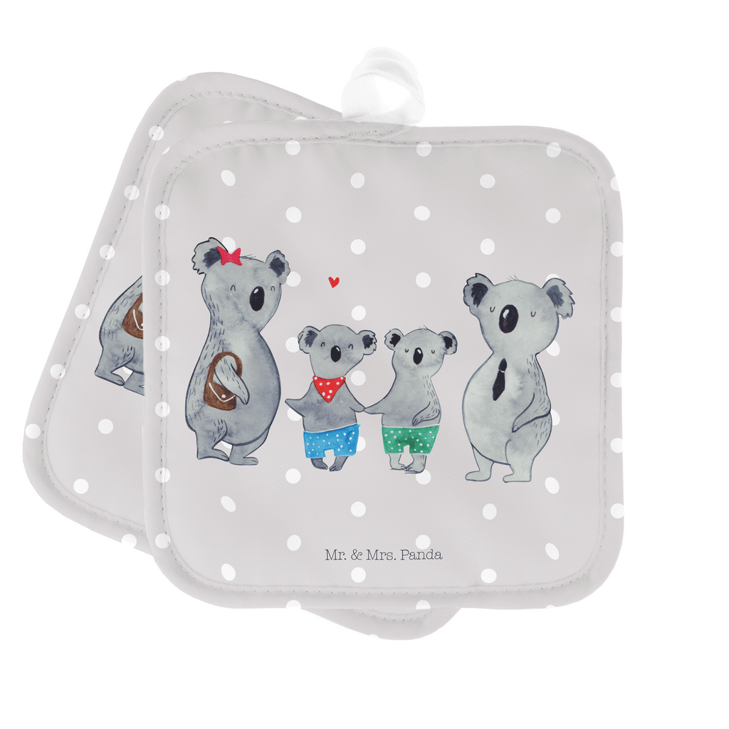 2er Set Topflappen  Koala Familie zwei Topflappen, Topfuntersetzer, Ofenhandschuh, Topflappen Set, Topflappen lustig, Topflappen mit Spruch, Familie, Vatertag, Muttertag, Bruder, Schwester, Mama, Papa, Oma, Opa, Koala, Koalabär, beste Familie, Familienzeit, Familienleben, Koalafamilie, Lieblingsfamilie