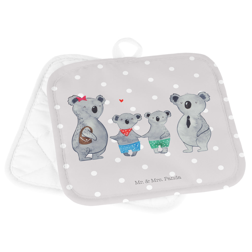 2er Set Topflappen  Koala Familie zwei Topflappen, Topfuntersetzer, Ofenhandschuh, Topflappen Set, Topflappen lustig, Topflappen mit Spruch, Familie, Vatertag, Muttertag, Bruder, Schwester, Mama, Papa, Oma, Opa, Koala, Koalabär, beste Familie, Familienzeit, Familienleben, Koalafamilie, Lieblingsfamilie