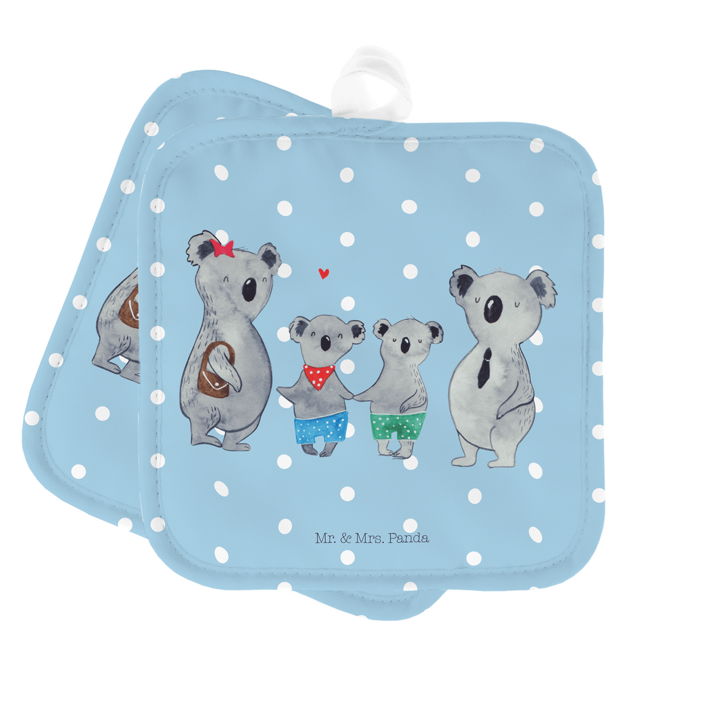 2er Set Topflappen  Koala Familie zwei Topflappen, Topfuntersetzer, Ofenhandschuh, Topflappen Set, Topflappen lustig, Topflappen mit Spruch, Familie, Vatertag, Muttertag, Bruder, Schwester, Mama, Papa, Oma, Opa, Koala, Koalabär, beste Familie, Familienzeit, Familienleben, Koalafamilie, Lieblingsfamilie