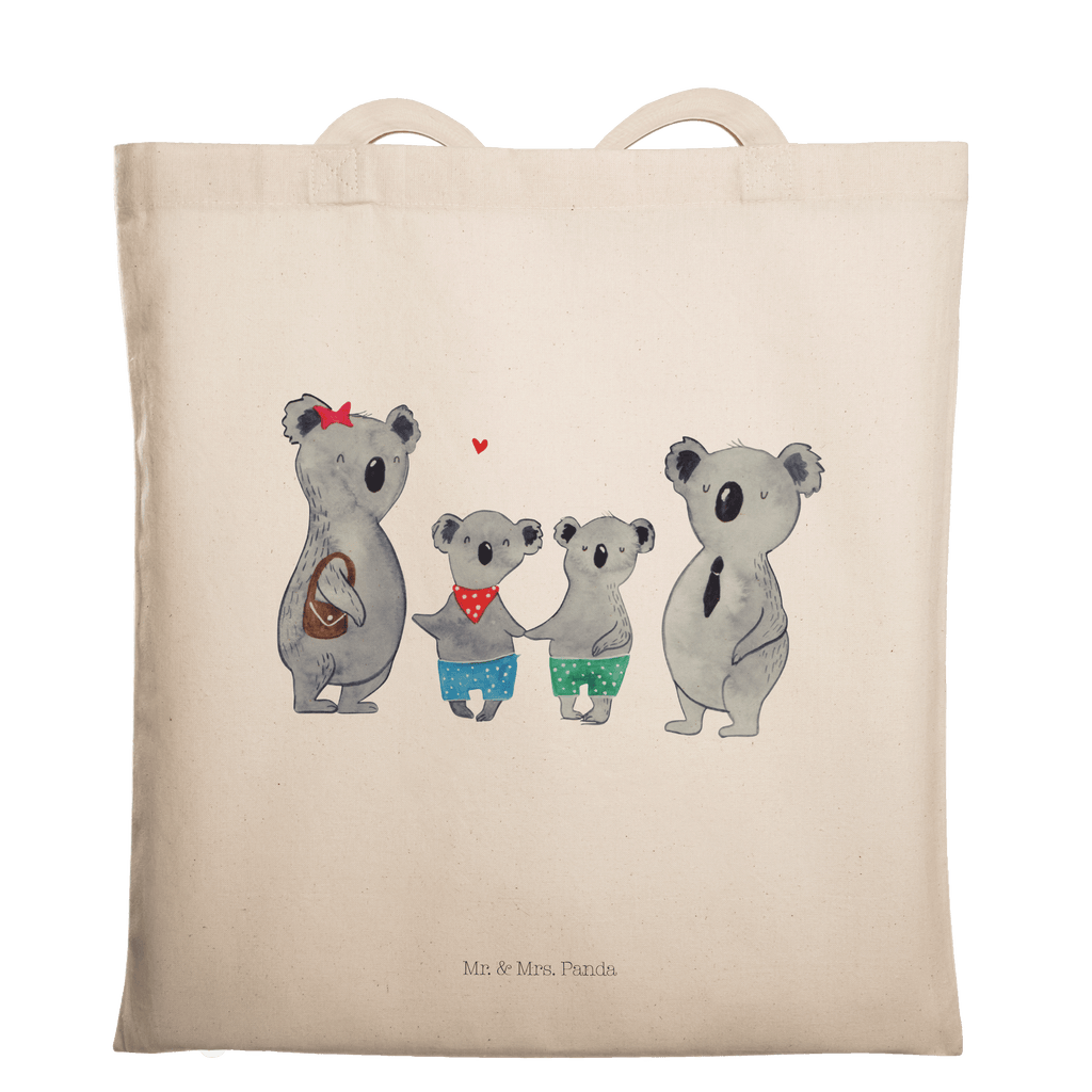 Tragetasche Koala Familie zwei Beuteltasche, Beutel, Einkaufstasche, Jutebeutel, Stoffbeutel, Familie, Vatertag, Muttertag, Bruder, Schwester, Mama, Papa, Oma, Opa, Koala, Koalabär, beste Familie, Familienzeit, Familienleben, Koalafamilie, Lieblingsfamilie