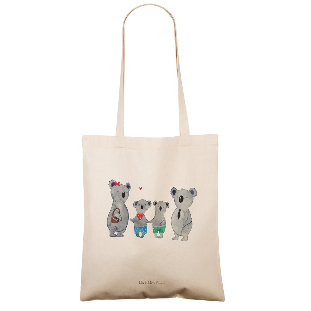 Tragetasche Koala Familie zwei Beuteltasche, Beutel, Einkaufstasche, Jutebeutel, Stoffbeutel, Familie, Vatertag, Muttertag, Bruder, Schwester, Mama, Papa, Oma, Opa, Koala, Koalabär, beste Familie, Familienzeit, Familienleben, Koalafamilie, Lieblingsfamilie