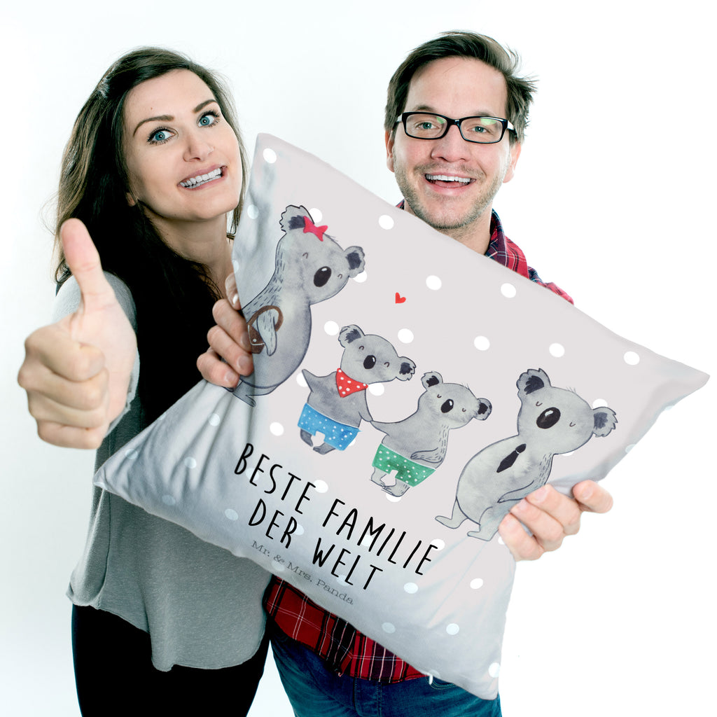 40x40 Kissen Koala Familie zwei Kissenhülle, Kopfkissen, Sofakissen, Dekokissen, Motivkissen, Familie, Vatertag, Muttertag, Bruder, Schwester, Mama, Papa, Oma, Opa, Koala, Koalabär, beste Familie, Familienzeit, Familienleben, Koalafamilie, Lieblingsfamilie