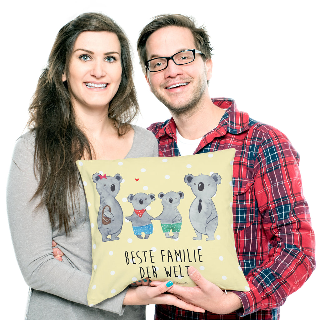 40x40 Kissen Koala Familie zwei Kissenhülle, Kopfkissen, Sofakissen, Dekokissen, Motivkissen, Familie, Vatertag, Muttertag, Bruder, Schwester, Mama, Papa, Oma, Opa, Koala, Koalabär, beste Familie, Familienzeit, Familienleben, Koalafamilie, Lieblingsfamilie