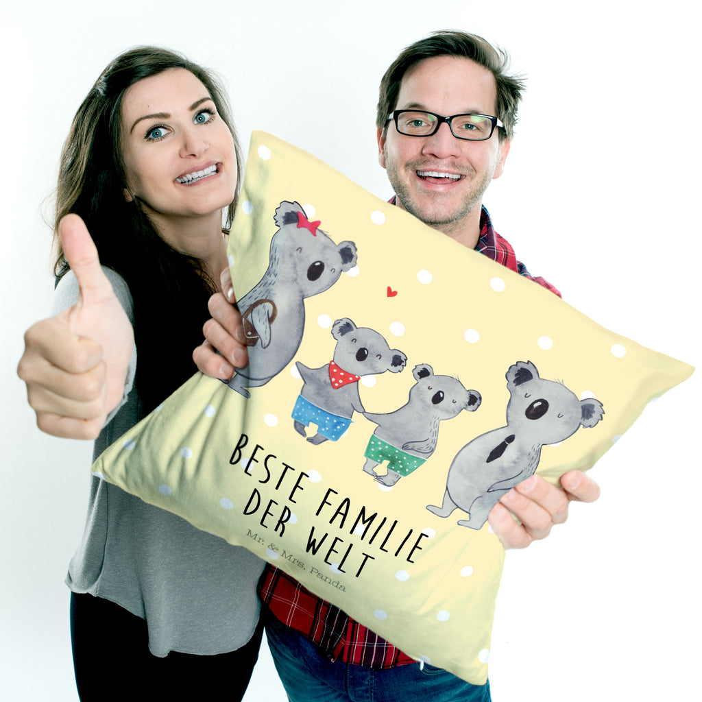40x40 Kissen Koala Familie zwei Kissenhülle, Kopfkissen, Sofakissen, Dekokissen, Motivkissen, Familie, Vatertag, Muttertag, Bruder, Schwester, Mama, Papa, Oma, Opa, Koala, Koalabär, beste Familie, Familienzeit, Familienleben, Koalafamilie, Lieblingsfamilie