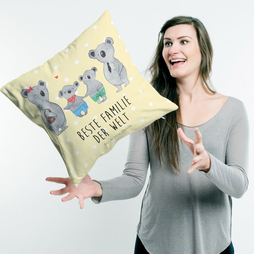 40x40 Kissen Koala Familie zwei Kissenhülle, Kopfkissen, Sofakissen, Dekokissen, Motivkissen, Familie, Vatertag, Muttertag, Bruder, Schwester, Mama, Papa, Oma, Opa, Koala, Koalabär, beste Familie, Familienzeit, Familienleben, Koalafamilie, Lieblingsfamilie