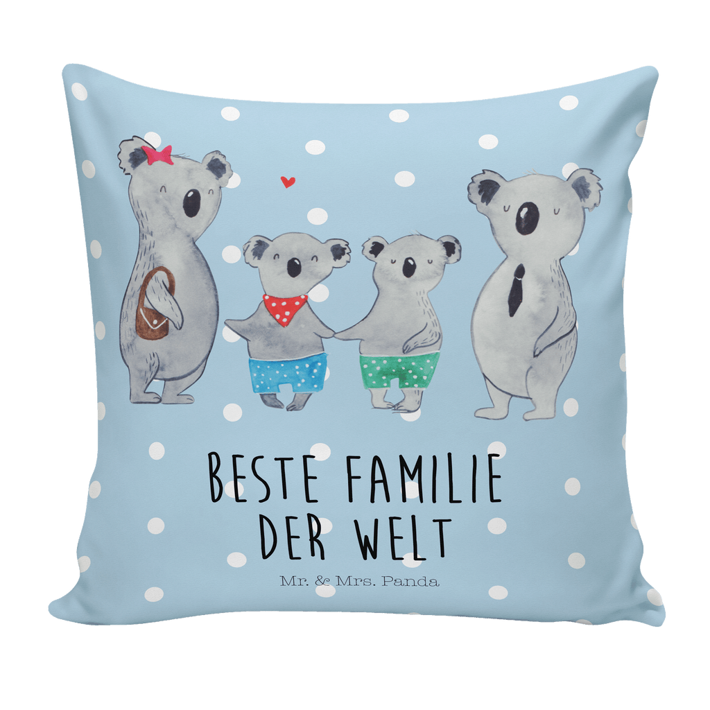 40x40 Kissen Koala Familie zwei Kissenhülle, Kopfkissen, Sofakissen, Dekokissen, Motivkissen, Familie, Vatertag, Muttertag, Bruder, Schwester, Mama, Papa, Oma, Opa, Koala, Koalabär, beste Familie, Familienzeit, Familienleben, Koalafamilie, Lieblingsfamilie