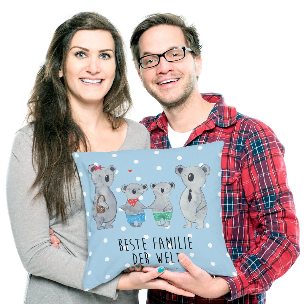 40x40 Kissen Koala Familie zwei Kissenhülle, Kopfkissen, Sofakissen, Dekokissen, Motivkissen, Familie, Vatertag, Muttertag, Bruder, Schwester, Mama, Papa, Oma, Opa, Koala, Koalabär, beste Familie, Familienzeit, Familienleben, Koalafamilie, Lieblingsfamilie