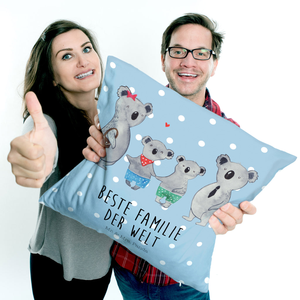 40x40 Kissen Koala Familie zwei Kissenhülle, Kopfkissen, Sofakissen, Dekokissen, Motivkissen, Familie, Vatertag, Muttertag, Bruder, Schwester, Mama, Papa, Oma, Opa, Koala, Koalabär, beste Familie, Familienzeit, Familienleben, Koalafamilie, Lieblingsfamilie