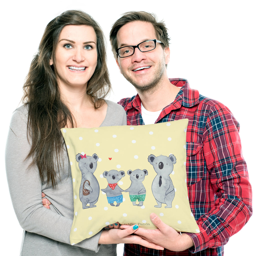 40x40 Kissen Koala Familie zwei Kissenhülle, Kopfkissen, Sofakissen, Dekokissen, Motivkissen, Familie, Vatertag, Muttertag, Bruder, Schwester, Mama, Papa, Oma, Opa, Koala, Koalabär, beste Familie, Familienzeit, Familienleben, Koalafamilie, Lieblingsfamilie