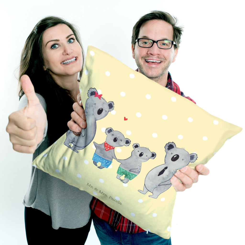 40x40 Kissen Koala Familie zwei Kissenhülle, Kopfkissen, Sofakissen, Dekokissen, Motivkissen, Familie, Vatertag, Muttertag, Bruder, Schwester, Mama, Papa, Oma, Opa, Koala, Koalabär, beste Familie, Familienzeit, Familienleben, Koalafamilie, Lieblingsfamilie