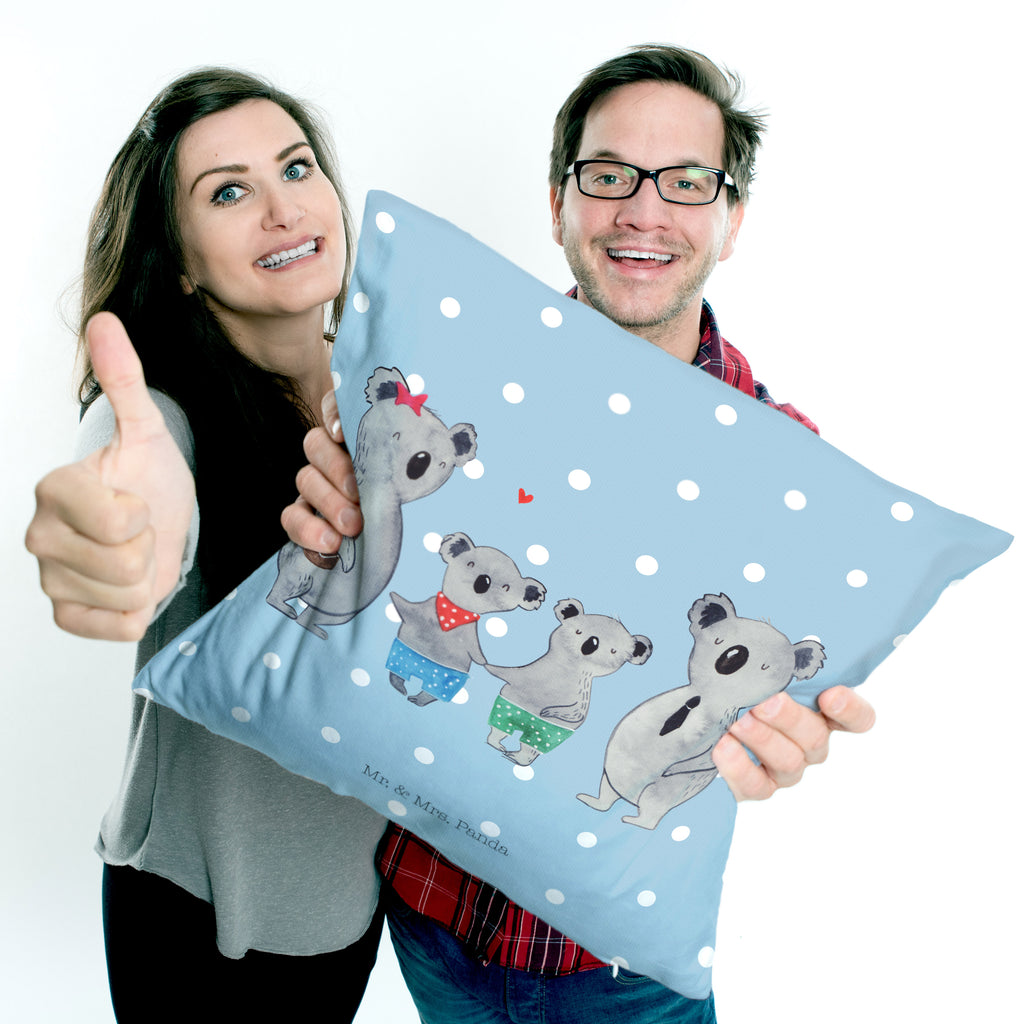 40x40 Kissen Koala Familie zwei Kissenhülle, Kopfkissen, Sofakissen, Dekokissen, Motivkissen, Familie, Vatertag, Muttertag, Bruder, Schwester, Mama, Papa, Oma, Opa, Koala, Koalabär, beste Familie, Familienzeit, Familienleben, Koalafamilie, Lieblingsfamilie