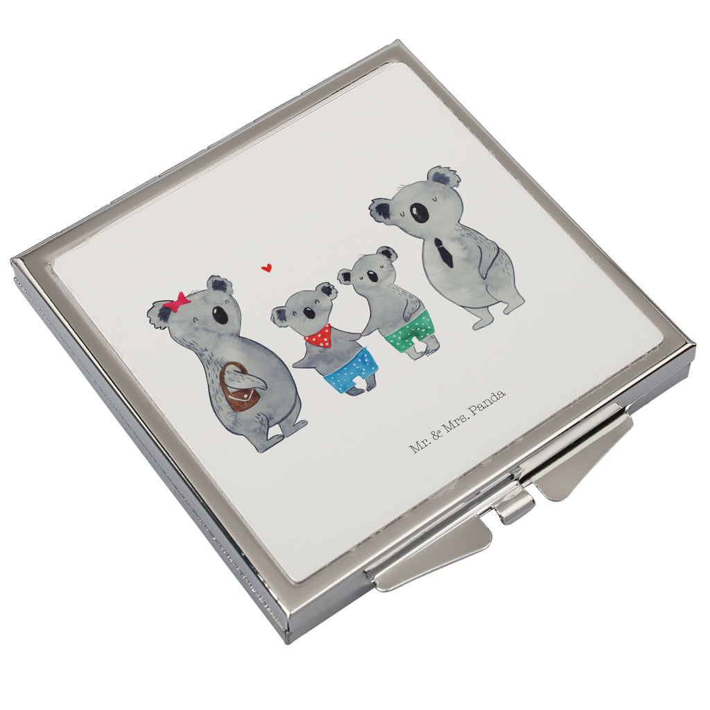 Handtaschenspiegel quadratisch Koala Familie zwei Spiegel, Handtasche, Quadrat, silber, schminken, Schminkspiegel, Familie, Vatertag, Muttertag, Bruder, Schwester, Mama, Papa, Oma, Opa, Koala, Koalabär, beste Familie, Familienzeit, Familienleben, Koalafamilie, Lieblingsfamilie