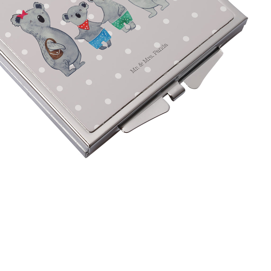 Handtaschenspiegel quadratisch Koala Familie zwei Spiegel, Handtasche, Quadrat, silber, schminken, Schminkspiegel, Familie, Vatertag, Muttertag, Bruder, Schwester, Mama, Papa, Oma, Opa, Koala, Koalabär, beste Familie, Familienzeit, Familienleben, Koalafamilie, Lieblingsfamilie