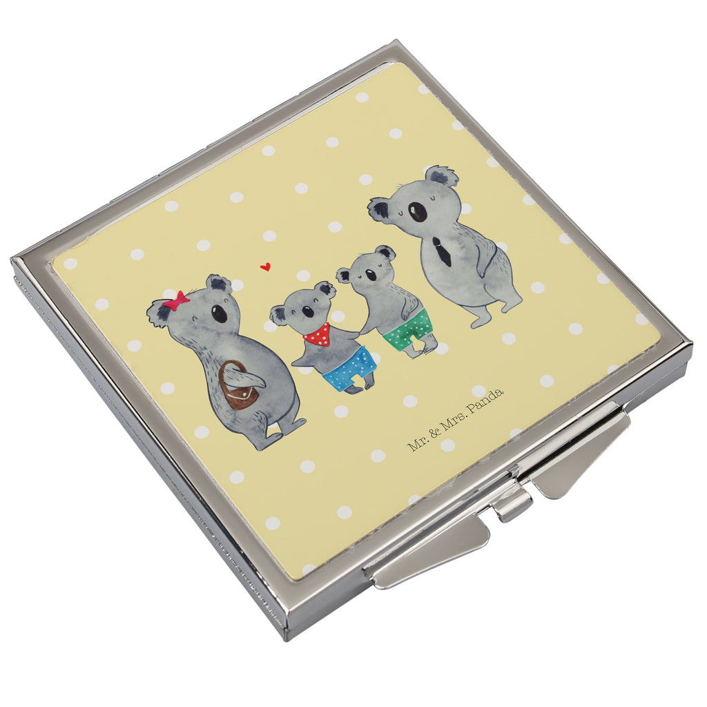 Handtaschenspiegel quadratisch Koala Familie zwei Spiegel, Handtasche, Quadrat, silber, schminken, Schminkspiegel, Familie, Vatertag, Muttertag, Bruder, Schwester, Mama, Papa, Oma, Opa, Koala, Koalabär, beste Familie, Familienzeit, Familienleben, Koalafamilie, Lieblingsfamilie