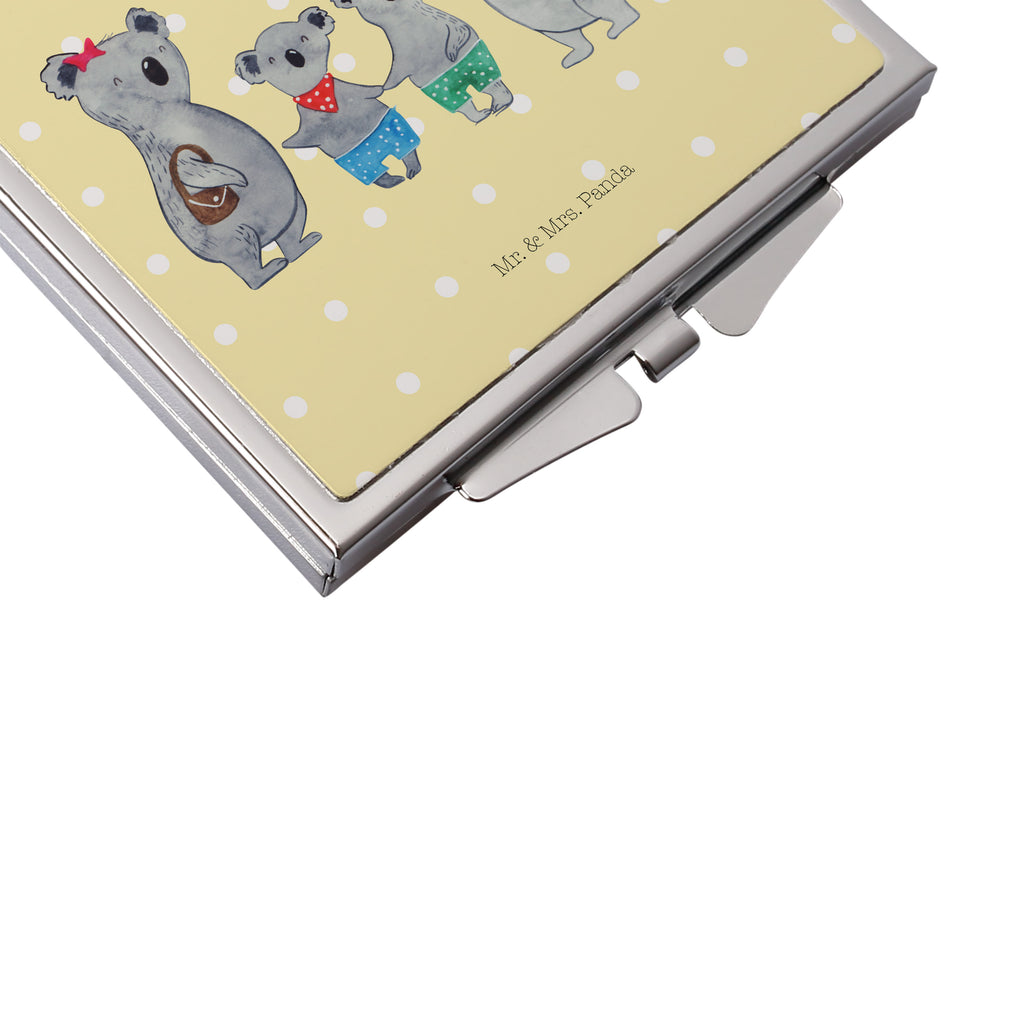 Handtaschenspiegel quadratisch Koala Familie zwei Spiegel, Handtasche, Quadrat, silber, schminken, Schminkspiegel, Familie, Vatertag, Muttertag, Bruder, Schwester, Mama, Papa, Oma, Opa, Koala, Koalabär, beste Familie, Familienzeit, Familienleben, Koalafamilie, Lieblingsfamilie