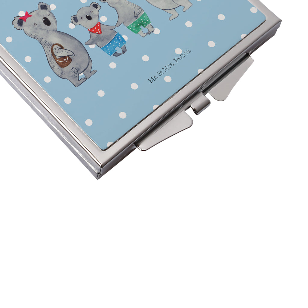 Handtaschenspiegel quadratisch Koala Familie zwei Spiegel, Handtasche, Quadrat, silber, schminken, Schminkspiegel, Familie, Vatertag, Muttertag, Bruder, Schwester, Mama, Papa, Oma, Opa, Koala, Koalabär, beste Familie, Familienzeit, Familienleben, Koalafamilie, Lieblingsfamilie