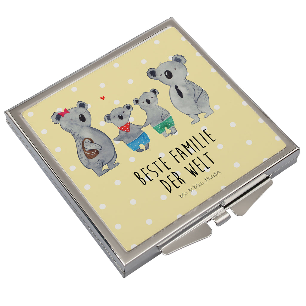 Handtaschenspiegel quadratisch Koala Familie zwei Spiegel, Handtasche, Quadrat, silber, schminken, Schminkspiegel, Familie, Vatertag, Muttertag, Bruder, Schwester, Mama, Papa, Oma, Opa, Koala, Koalabär, beste Familie, Familienzeit, Familienleben, Koalafamilie, Lieblingsfamilie