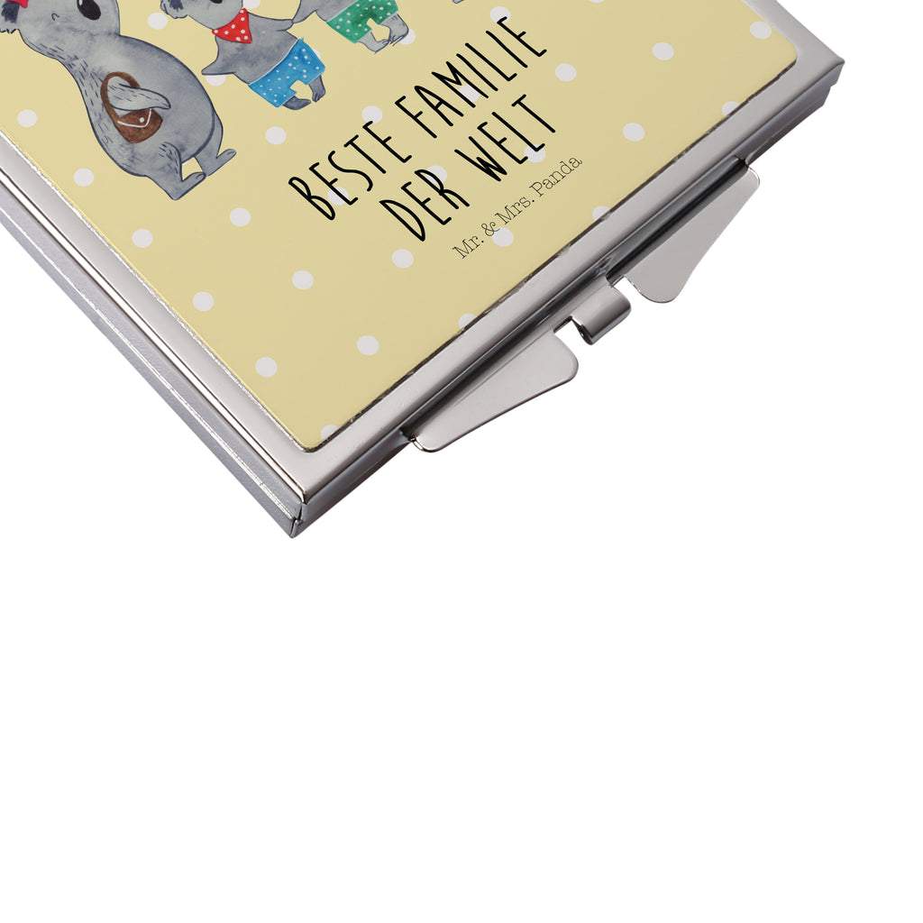 Handtaschenspiegel quadratisch Koala Familie zwei Spiegel, Handtasche, Quadrat, silber, schminken, Schminkspiegel, Familie, Vatertag, Muttertag, Bruder, Schwester, Mama, Papa, Oma, Opa, Koala, Koalabär, beste Familie, Familienzeit, Familienleben, Koalafamilie, Lieblingsfamilie