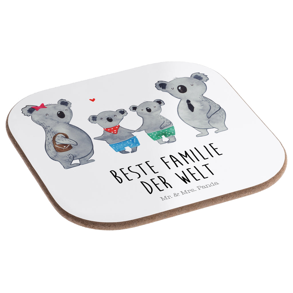 Quadratische Untersetzer Koala Familie zwei Bierdeckel, Glasuntersetzer, Untersetzer Gläser, Getränkeuntersetzer, Familie, Vatertag, Muttertag, Bruder, Schwester, Mama, Papa, Oma, Opa, Koala, Koalabär, beste Familie, Familienzeit, Familienleben, Koalafamilie, Lieblingsfamilie