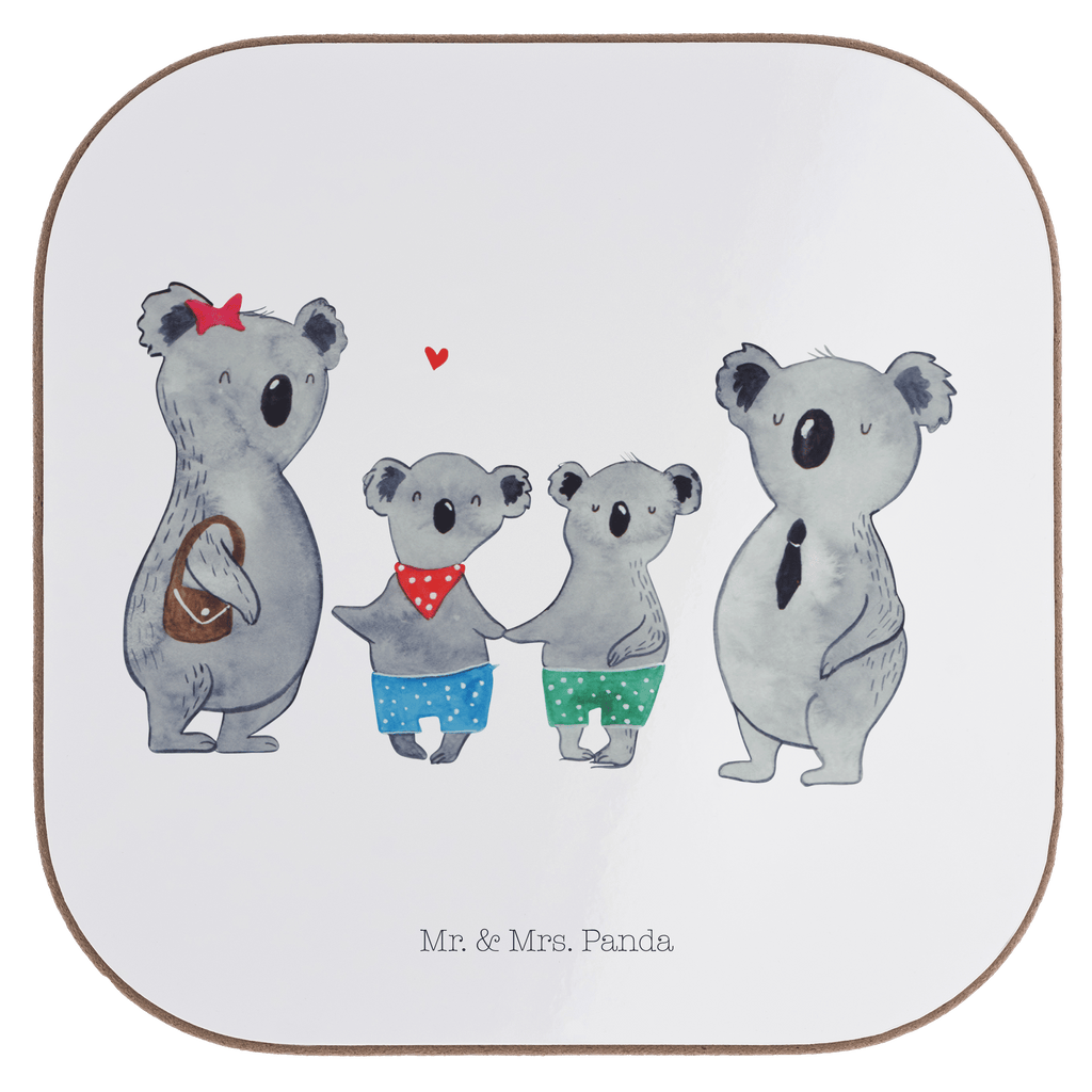 Quadratische Untersetzer Koala Familie zwei Bierdeckel, Glasuntersetzer, Untersetzer Gläser, Getränkeuntersetzer, Familie, Vatertag, Muttertag, Bruder, Schwester, Mama, Papa, Oma, Opa, Koala, Koalabär, beste Familie, Familienzeit, Familienleben, Koalafamilie, Lieblingsfamilie