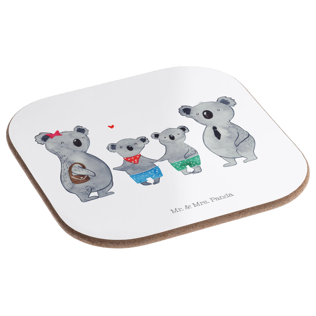 Quadratische Untersetzer Koala Familie zwei Bierdeckel, Glasuntersetzer, Untersetzer Gläser, Getränkeuntersetzer, Familie, Vatertag, Muttertag, Bruder, Schwester, Mama, Papa, Oma, Opa, Koala, Koalabär, beste Familie, Familienzeit, Familienleben, Koalafamilie, Lieblingsfamilie