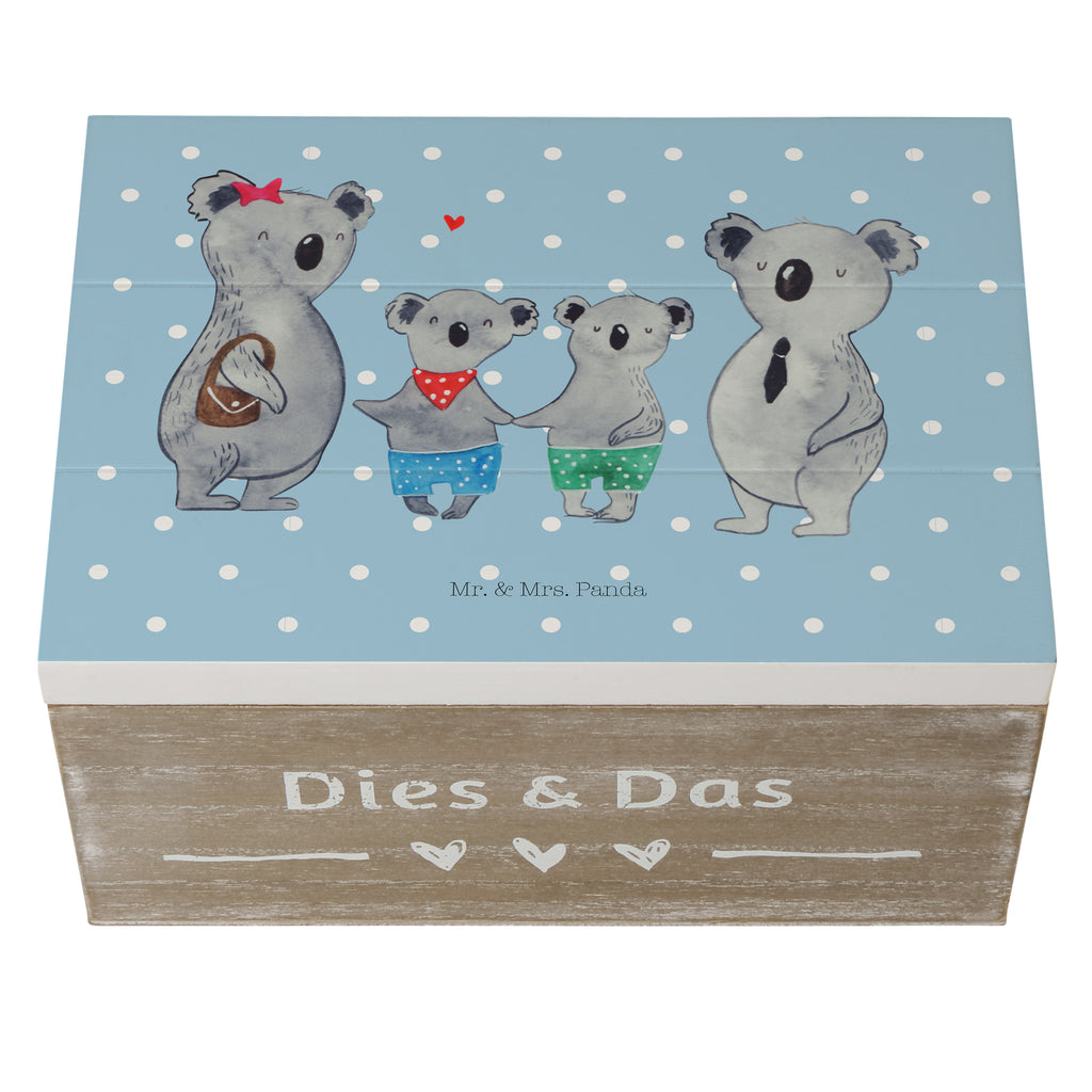 Holzkiste Koala Familie zwei Holzkiste, Kiste, Schatzkiste, Truhe, Schatulle, XXL, Erinnerungsbox, Erinnerungskiste, Dekokiste, Aufbewahrungsbox, Familie, Vatertag, Muttertag, Bruder, Schwester, Mama, Papa, Oma, Opa, Koala, Koalabär, beste Familie, Familienzeit, Familienleben, Koalafamilie, Lieblingsfamilie