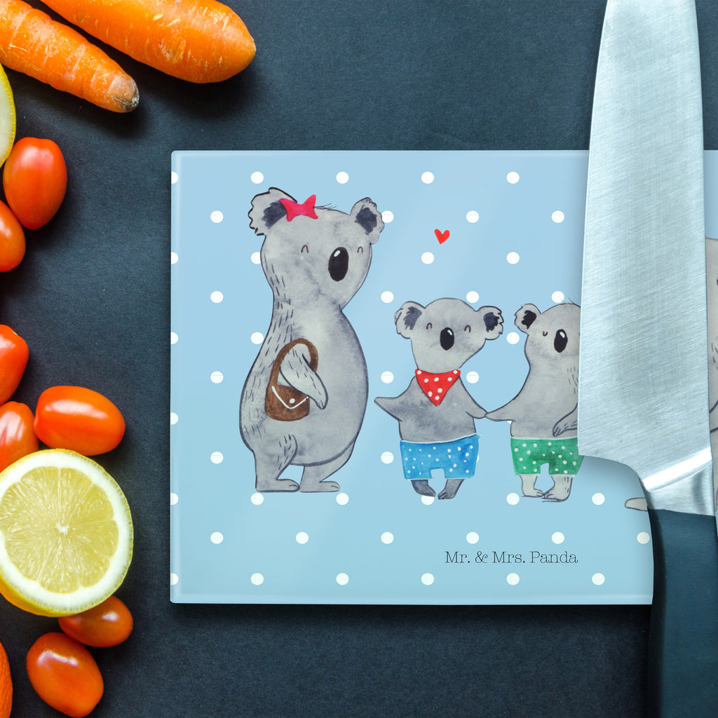XL Glas Schneidbrett Koala Familie zwei Glasschneidebrett, Schneidebrett, Frühstücksbrett, Küche, Familie, Vatertag, Muttertag, Bruder, Schwester, Mama, Papa, Oma, Opa, Koala, Koalabär, beste Familie, Familienzeit, Familienleben, Koalafamilie, Lieblingsfamilie